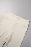 Kaki Casual Solid Basic O-hals Mouwloos Tweedelige kleding