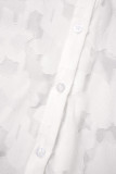Белый повседневный однотонный воротник рубашки в стиле пэчворк, большие размеры, два предмета