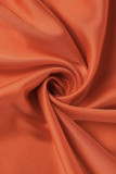 Orange Sexy Casual Vacances Simplicité Solide Couleur Unie Sans Bretelles Robe Sans Bretelles Robes