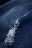 Ковбойские синие повседневные однотонные лоскутные узкие джинсовые комбинезоны с воротником на молнии без рукавов