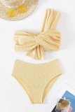 Champagne Sexy Solid Backless Swimwears (With Paddings)