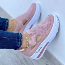 Pink Casual Hollowed Out Patchwork Solid Color Round Comfortable Shoes