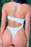 Black Sexy Solid Hollowed Out Backless Swimwears