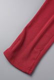 Повседневная спортивная одежда цвета хаки, сплошной пэчворк, узкие комбинезоны с U-образным вырезом