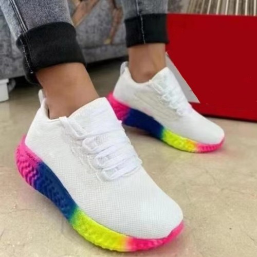 White Casual Sportswear Daily Patchwork Round Comfortable Sport Running Shoes