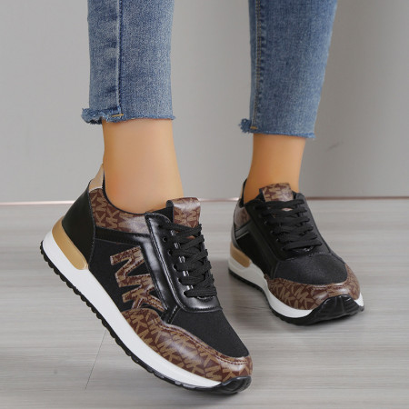 Black Casual Sportswear Daily Patchwork Printing Round Comfortable Out Door Sport Shoes