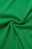 Зеленый сексуальный повседневный однотонный спинки Спагетти ремень без рукавов из двух частей