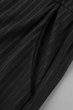 Himmelblauer Street Solid Patchwork-Cardigan-Kragen mit langen Ärmeln, dreiteilig