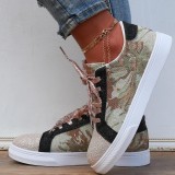 Rose Gold Casual Sportswear Daily Patchwork Round Comfortable Out Door Shoes