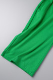 Due pezzi senza maniche con cinturino per spaghetti senza schienale solido sexy verde verde