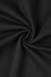 Черные сексуальные повседневные однотонные бинты с открытой спиной и разрезом Спагетти-ремешок Узкие комбинезоны