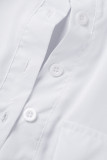 Blusas de colarinho assimétrico branco casual sólido patchwork