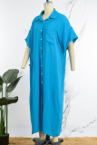 Платье-рубашка с отложным воротником и отложным воротником цвета хаки, повседневные однотонные платья в стиле пэчворк