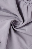 Falda casual color sólido básico regular de cintura alta color sólido convencional caqui