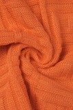 Oranje Casual Solid Basic O-hals mouwloze jurkjurken