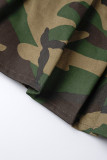 Camouflage Casual Stampa mimetica Patchwork Vita alta regolare Gonna con stampa completa convenzionale
