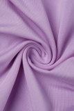 Purple Sexy Patchwork Backless Fold Asymmetrical Contrast Strapless Long Dress Dresses