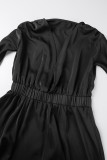 Черные элегантные однотонные бальные платья в стиле пэчворк с V-образным вырезом и V-образным вырезом