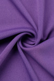 Viola casual fasciatura solida patchwork cerniera collare con cerniera senza maniche due pezzi