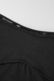 Zwarte sexy stevige uitgeholde frenulum backless strapless tops