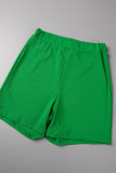 Verde casual solido fasciatura patchwork cerniera collare con cerniera senza maniche due pezzi