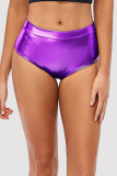 Purple Sexy Solid Basic Skinny Mid Waist Conventional Solid Color Shorts