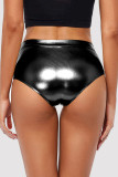 Shorts de cor sólida lisos básicos transparentes sexy turquesa sexy cintura média