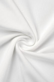 Белые сексуальные однотонные лоскутные о-образный вырез без рукавов из двух частей