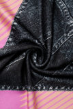 ブラック カジュアル プリント ベーシック スキニー ハイウエスト 従来のポジショニング プリント スカート