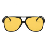 Черные желтые повседневные однотонные солнцезащитные очки в стиле пэчворк