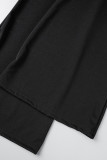 Schwarze, sexy Patchwork-Jumpsuits mit durchsichtigem O-Ausschnitt