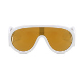 Желтые повседневные однотонные солнцезащитные очки в стиле пэчворк на каждый день