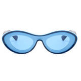 Blå Casual Daily Solid Patchwork solglasögon