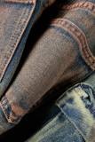 Обычные джинсовые юбки с карманами Blue Street Tie Dye Make Old Pocket