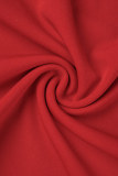 Rojo Casual Sólido Básico O Cuello Trompeta Sirena Tallas grandes Vestidos