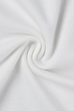 Белый - Повседневные классические брюки из двух частей с длинным рукавом и круглым вырезом в стиле пэчворк белого цвета