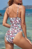 Multicolor Sexy Print Backless Swimwears (Without Paddings)