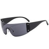 Черные повседневные однотонные солнцезащитные очки в стиле пэчворк