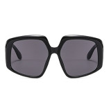 Черные повседневные однотонные солнцезащитные очки с леопардовым принтом в стиле пэчворк