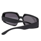 Schwarze, lässige, einfarbige Leoparden-Patchwork-Sonnenbrille