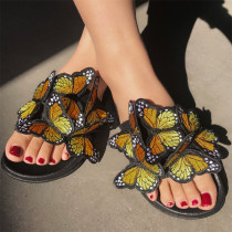 Gelbe, lässige, tägliche Patchwork-Schmetterlings-runde, bequeme Outdoor-Schuhe