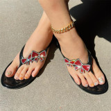 Transparent Color Casual Daily Patchwork With Bow Rhinestone Round Comfortable Shoes