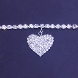 Silver Casual Patchwork Rhinestone anklet