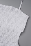Combinaisons décontractées bandage solide dos nu sans bretelles régulières blanc