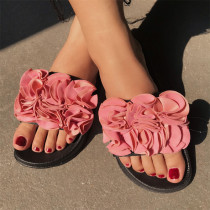 Zapatos cómodos redondos de patchwork diario casual rosa