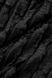 Черное сексуальное повседневное твердое длинное платье без бретелек без спинки Платья