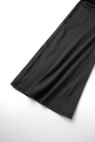 Bare Color Street Solid urholkat lapptäcke Backless U-neck vanliga Jumpsuits