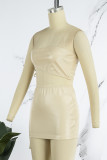 Black Sexy Solid Bandage Backless Strapless Sleeveless Two Pieces