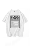 Camisetas White Street Daily Print Patchwork Letter O Neck