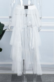 Флуоресцентная розовая повседневная однотонная юбка в стиле пэчворк, обычная обычная однотонная юбка (без трусиков)